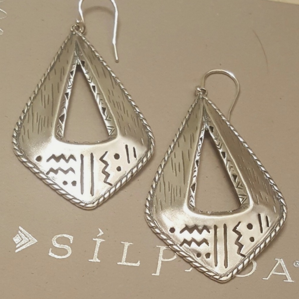 Silpada Geometric Silver Earrings